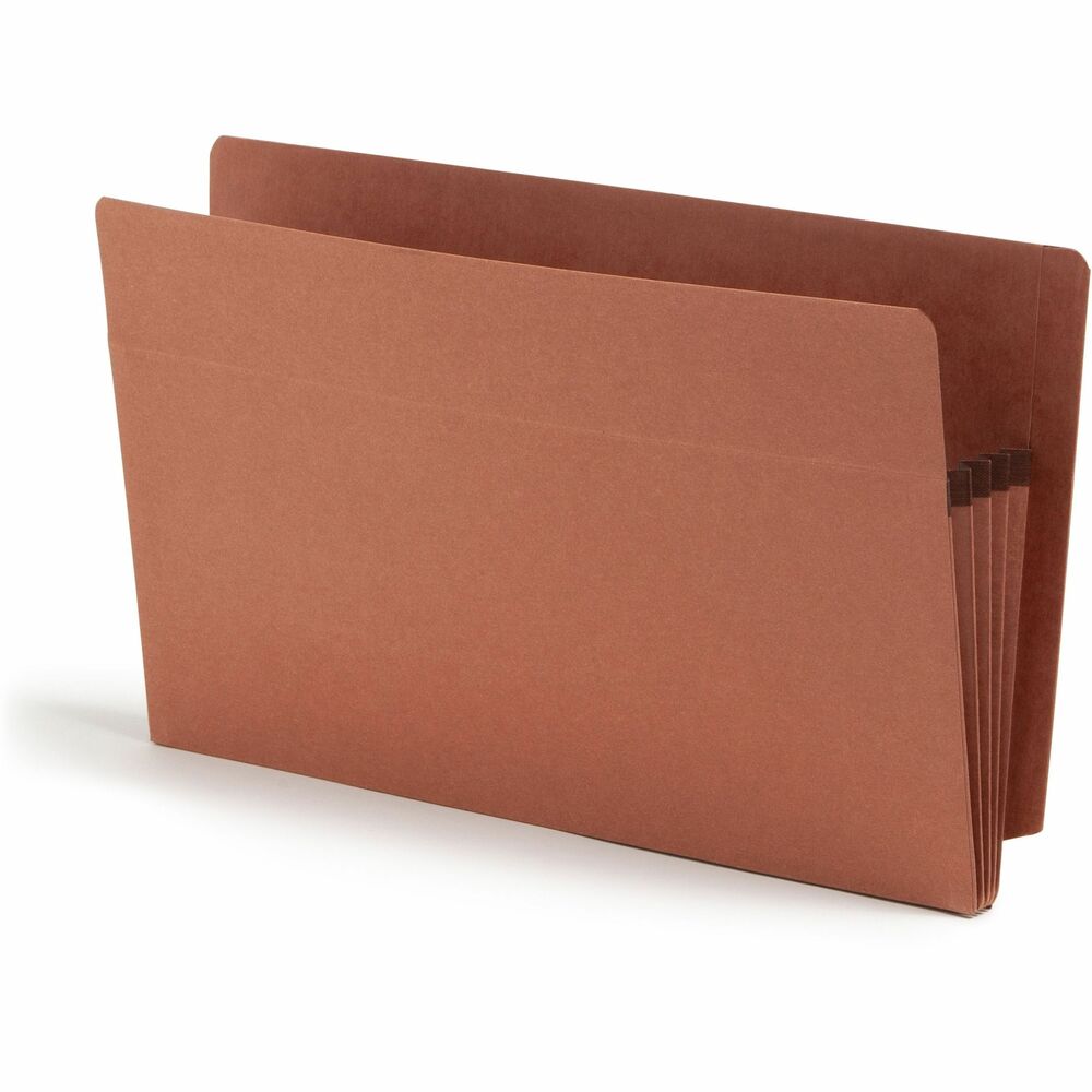 Image of Smead Pocket End Tab, Recycled, 3-1/2" Exp, Lgl, 25/BX, Redrope