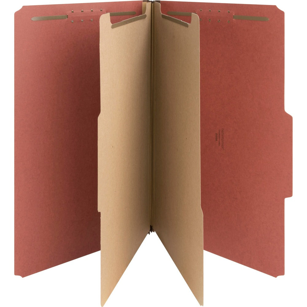Image of Nature Saver Classification Folders, 2" Exp., Legal, 2 Div, 10/BX, Red