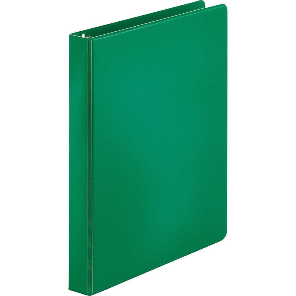 Image of Business Source Binder, Round Rings, 1" Capacity, 11"x8-1/2", Green