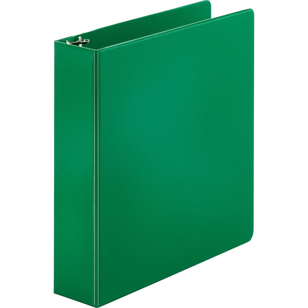 Image of Business Source Binder, Round Rings, 2" Capacity, 11"x8-1/2", Green