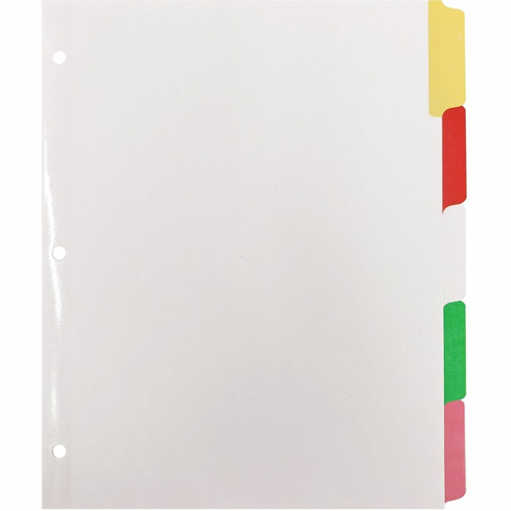 Image of Business Source Write-on Tab Indexes, 5-Tab, 11"x8-1/2", 5 Tabs/ST, Multi