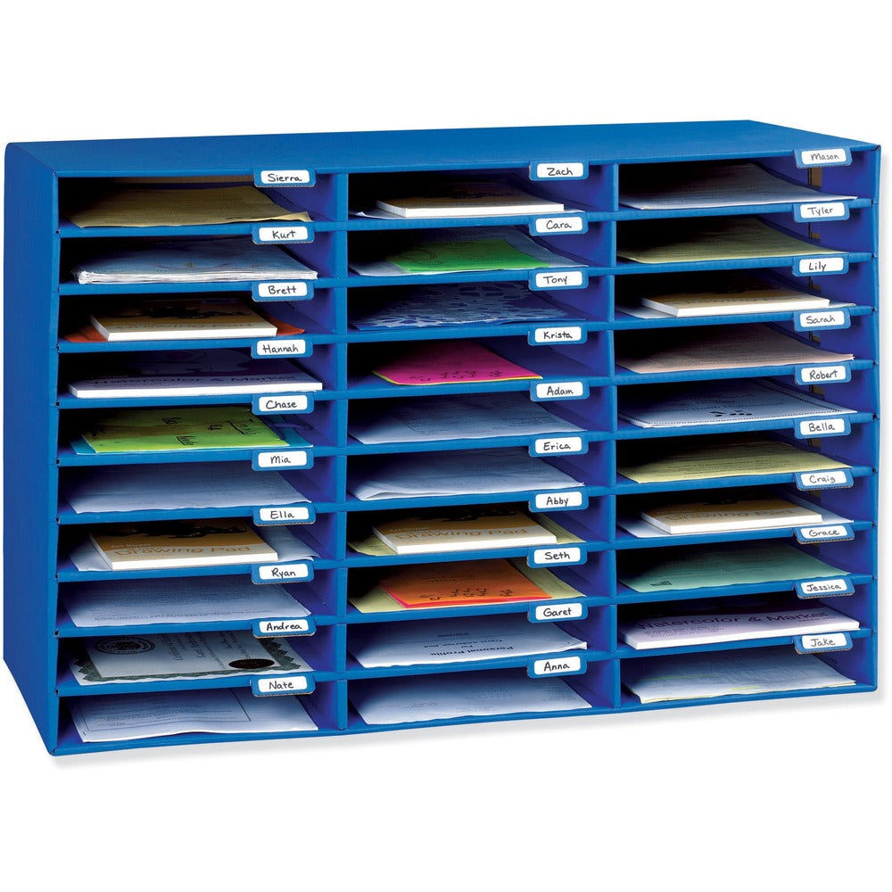 Image of Pacon Mail Box, 30 Slots, 12-1/2"x10"x1-3/4", Blue
