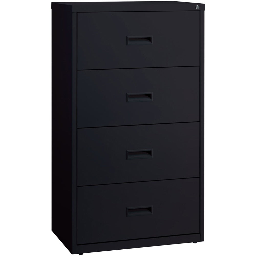 Image of Lorell Lateral File, 4-Drawer, 30"x18-5/8"x52-1/2", Black