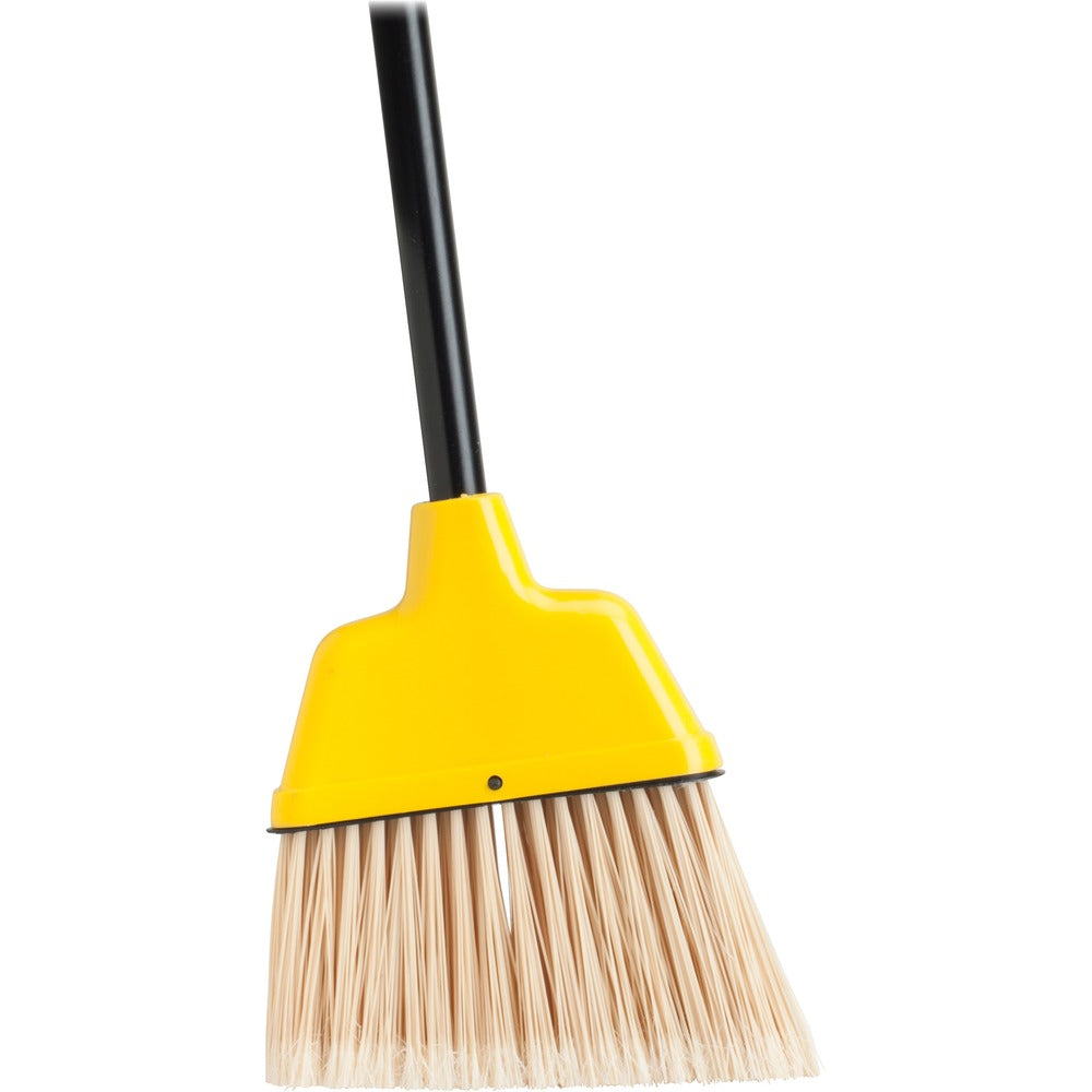 Image of Genuine Joe Angle Broom, High Performance Bristles, 9" W, Yellow