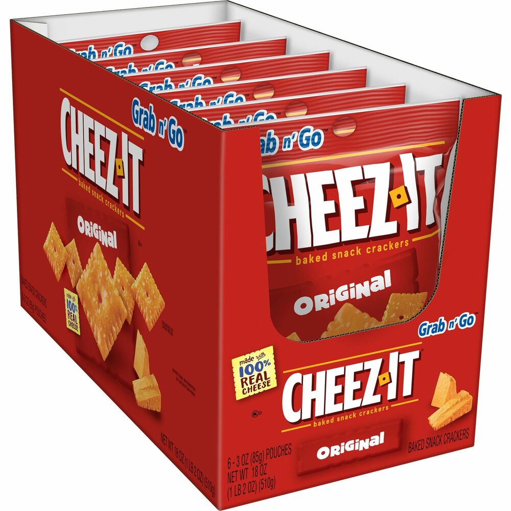 Image of Keebler Co. Crackers, Cheez-It. Original, 3 oz., 6/BX, Orange