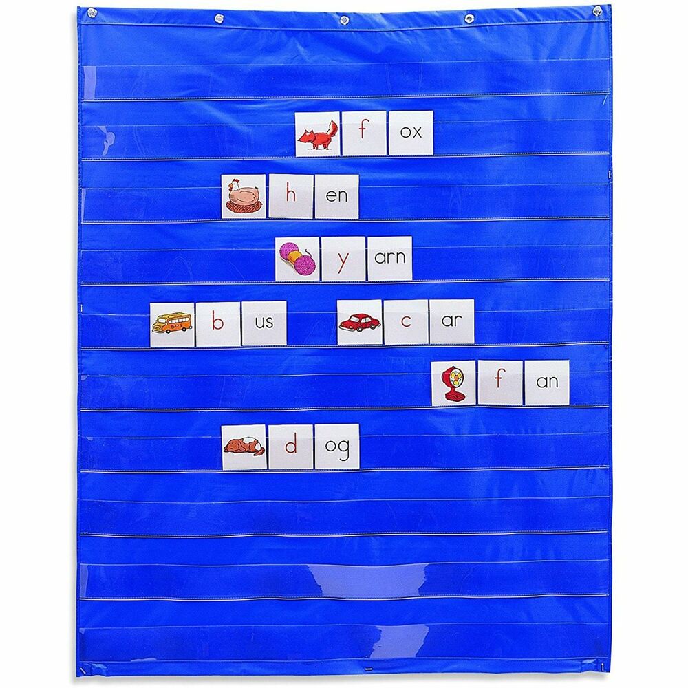 Image of Learning Resources Standard Pocket Chart, 33-1/2"x42", Blue