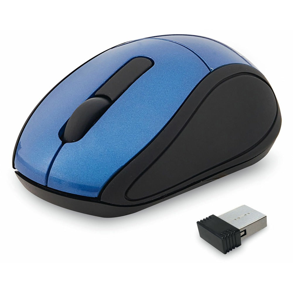 Image of Verbatim Mini Travel Mouse, Wireless, 2.0 USB, 2"x3"x1-1/4", Blue