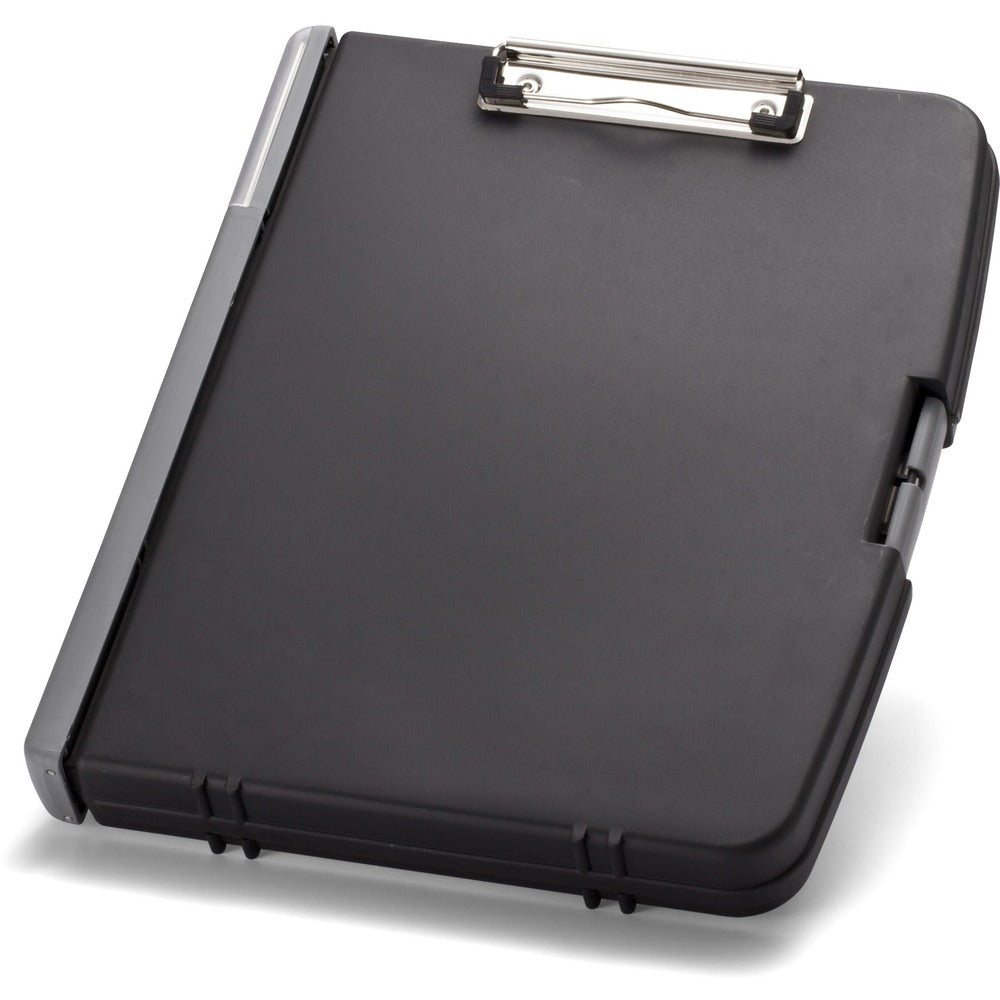Image of Officemate Triple File Clipboard Storage Box, 10-3/4"x13"x2", Black