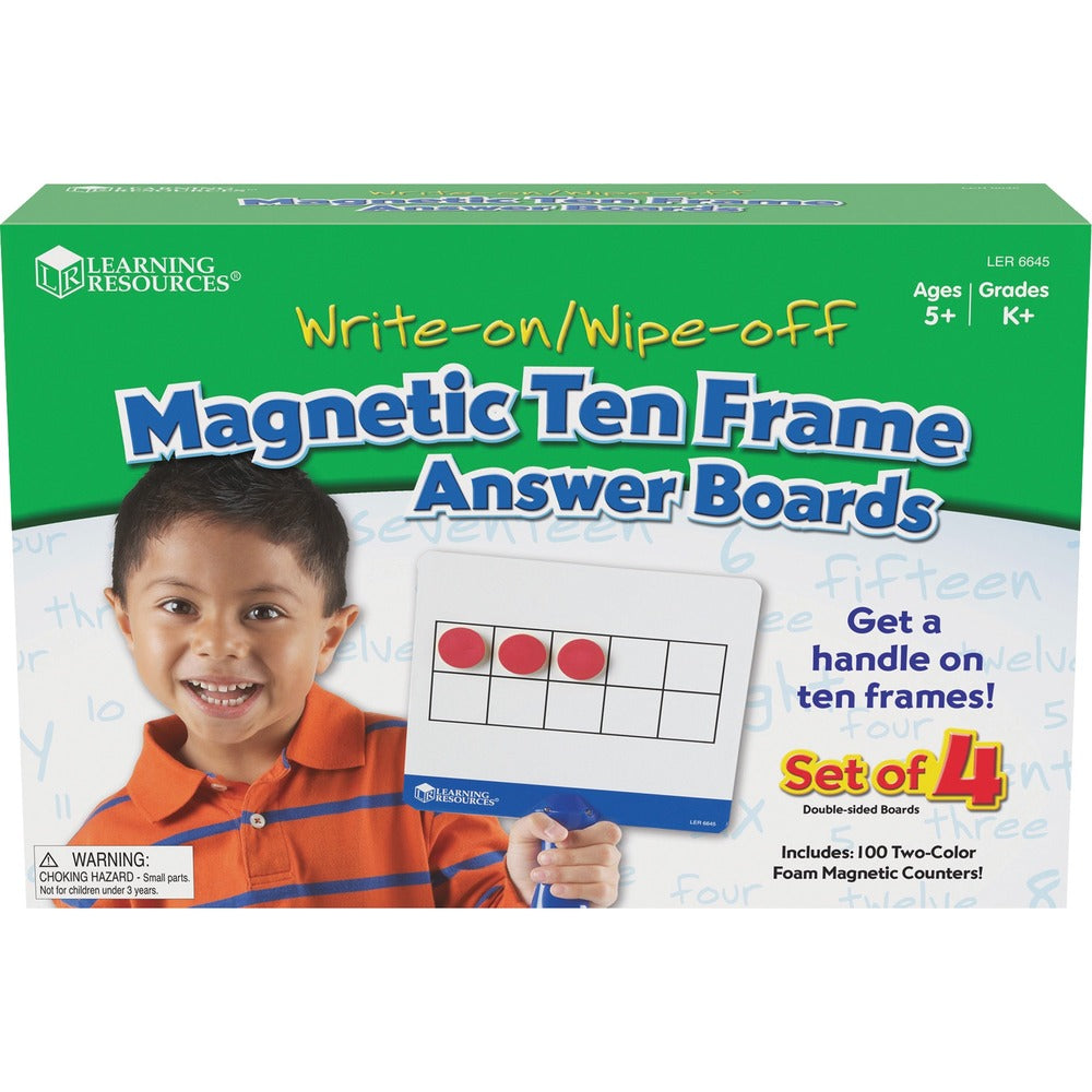 Image of Learning Resources Answer Boards, Magnetic, 100 Counters, 4 Boards/ST, Multi