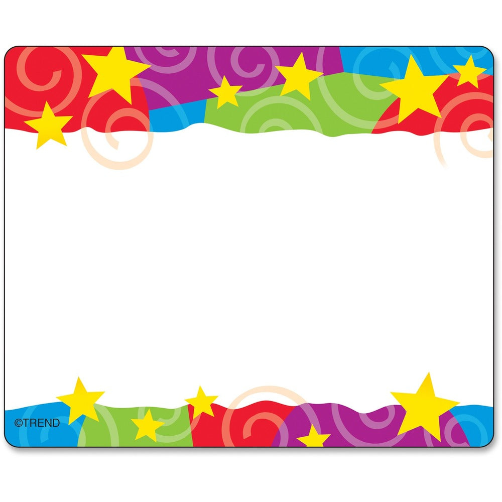 Image of Trend Enterprises Name Tags, Stars-N-Swirls, Self Adhesive, 36/PK, Multi