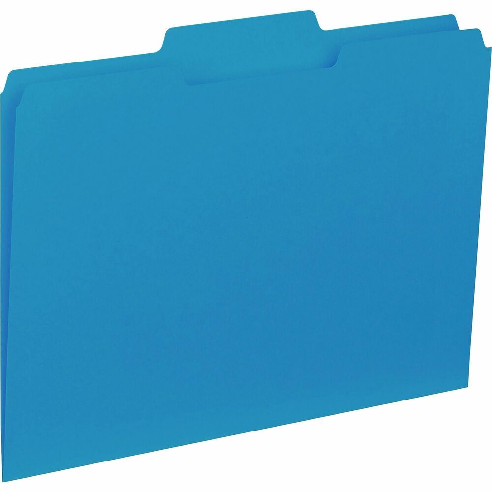 Image of Business Source File Folder, Interior, Ltr, 1/3" Cut, 100/BX, Blue