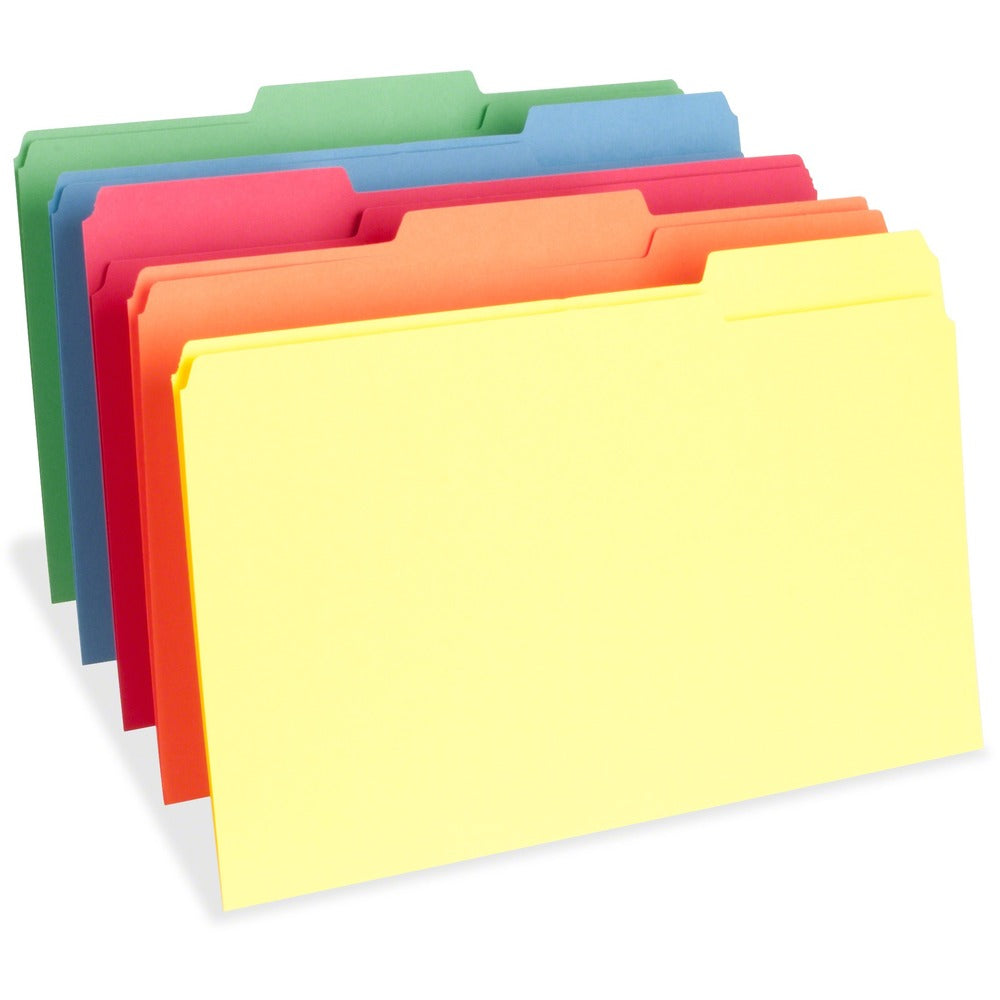 Image of Business Source File Folders, Legal,11PT, 1/3 Cut, 1" Exp,100/BX, AST