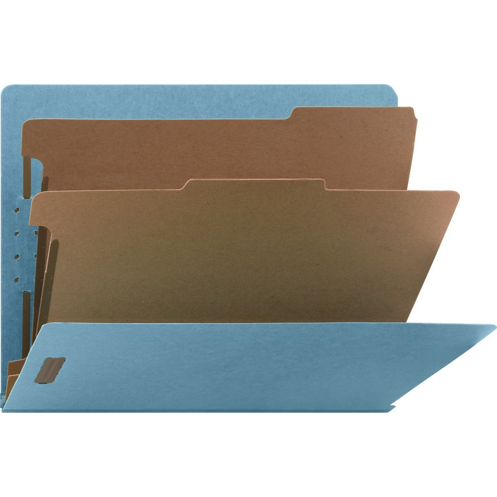 Image of Nature Saver Classification Folders, End Tab, Ltr, 2-Div, 10/BX, Blue