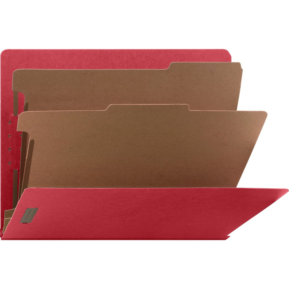 Image of Nature Saver Classification Folders, End Tab, Ltr, 2-Div, 10/BX, Red