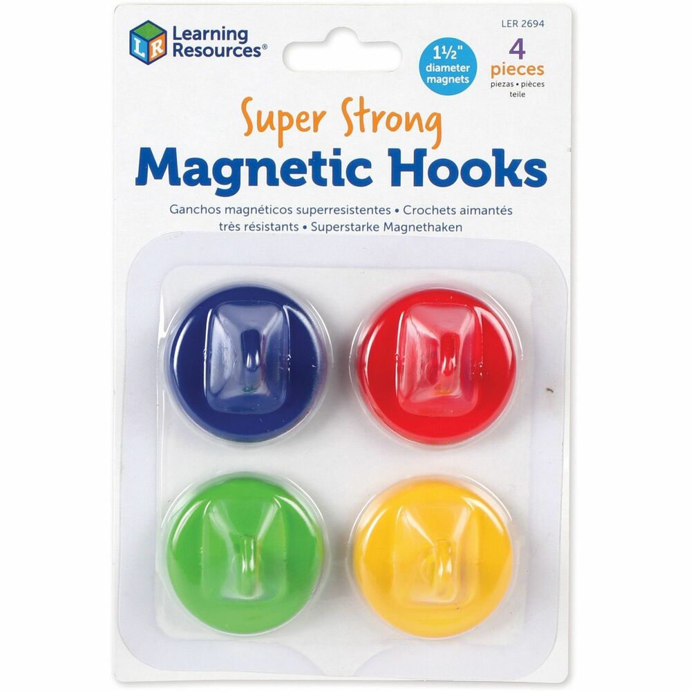 Image of Learning Resources Super Strong Magnetic Hooks, 4/PK, Multi