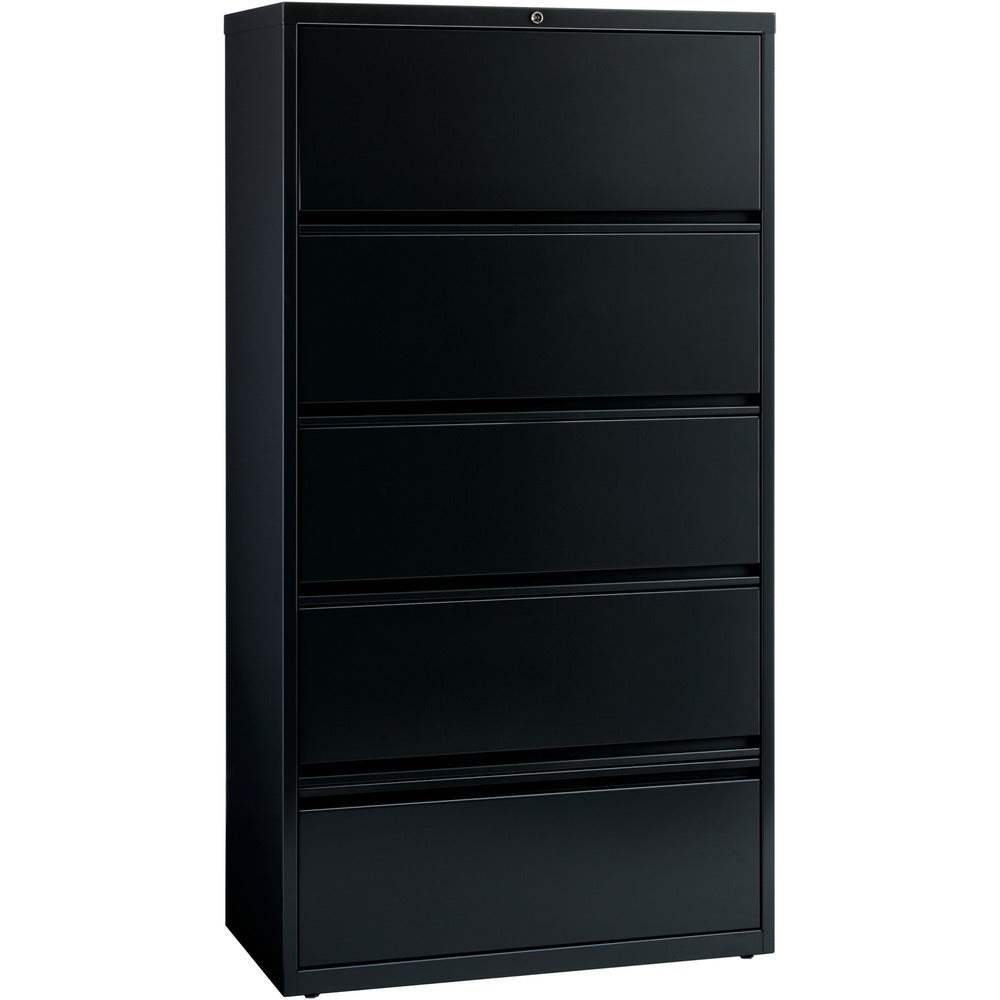 Image of Lorell Lateral File, RCD, 5-Drawer, 36"x18-5/8"x68-3/4", Black