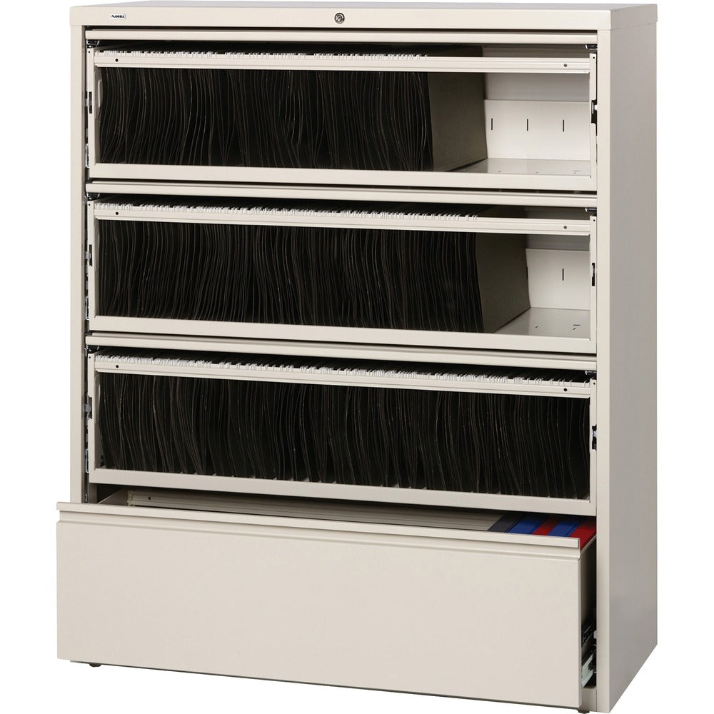 Image of Lorell Lateral File, RCD, 4-Drawer, 42"x18-5/8"x52-1/2", Putty
