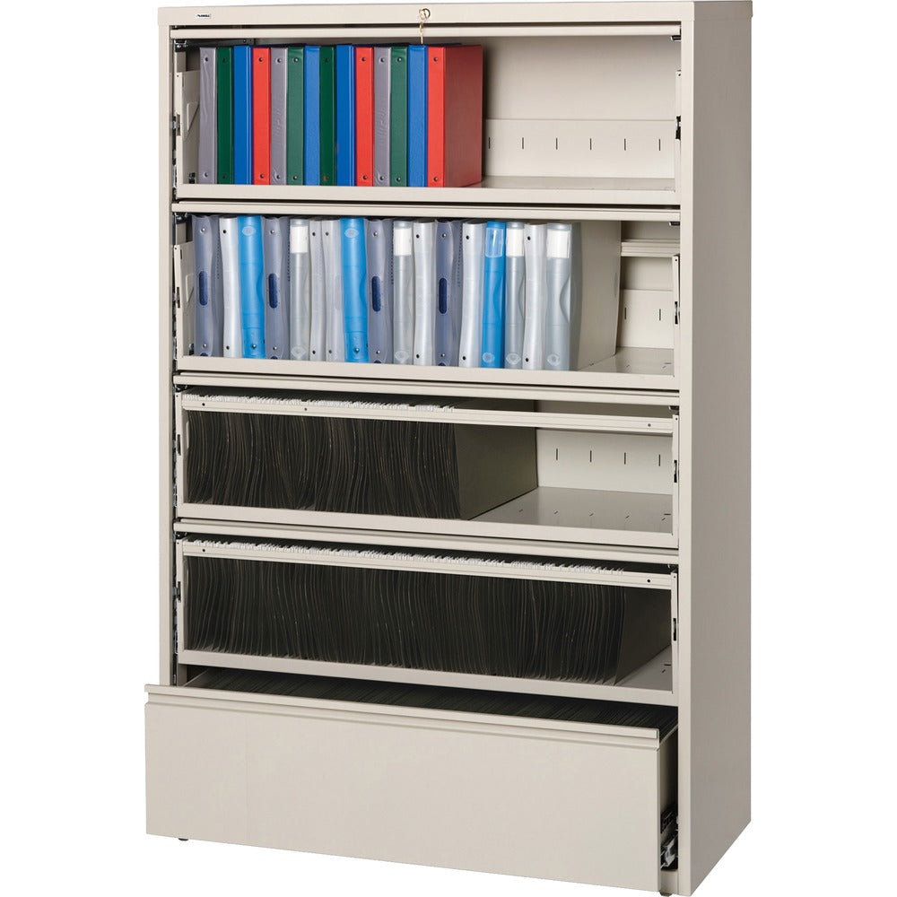 Image of Lorell Lateral File, RCD, 5-Drawer, 42"x18-5/8"x68-3/4", Putty