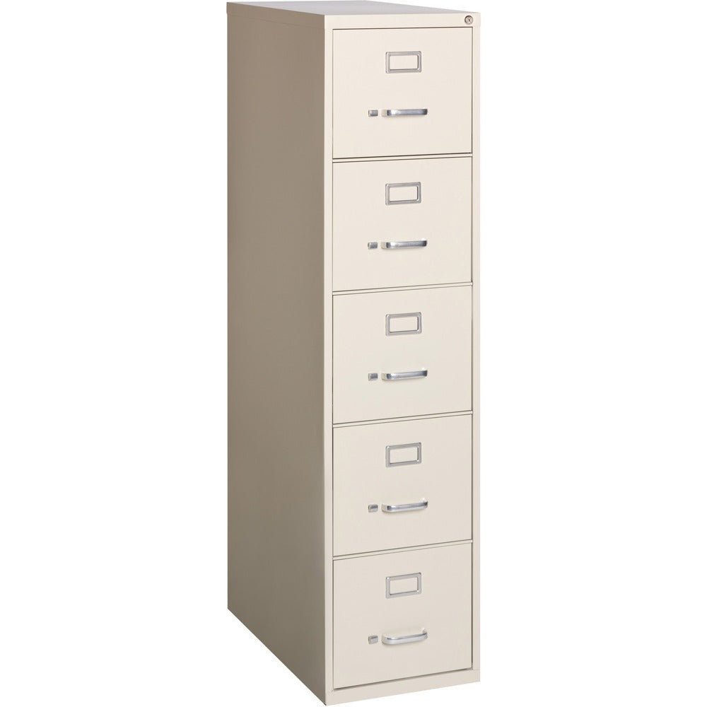 Image of Lorell Vertical File, 5-Drawer, Ltr, 15"x26-1/2"x61-3/8", Putty