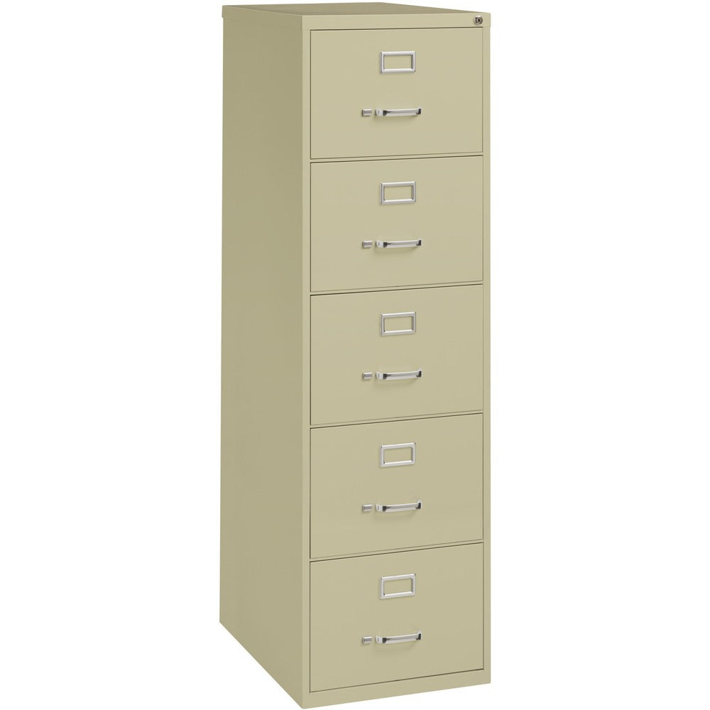 Image of Lorell Vertical File, 5-Drawer, Lgl, 18"x26-1/2"x61-3/8", Putty