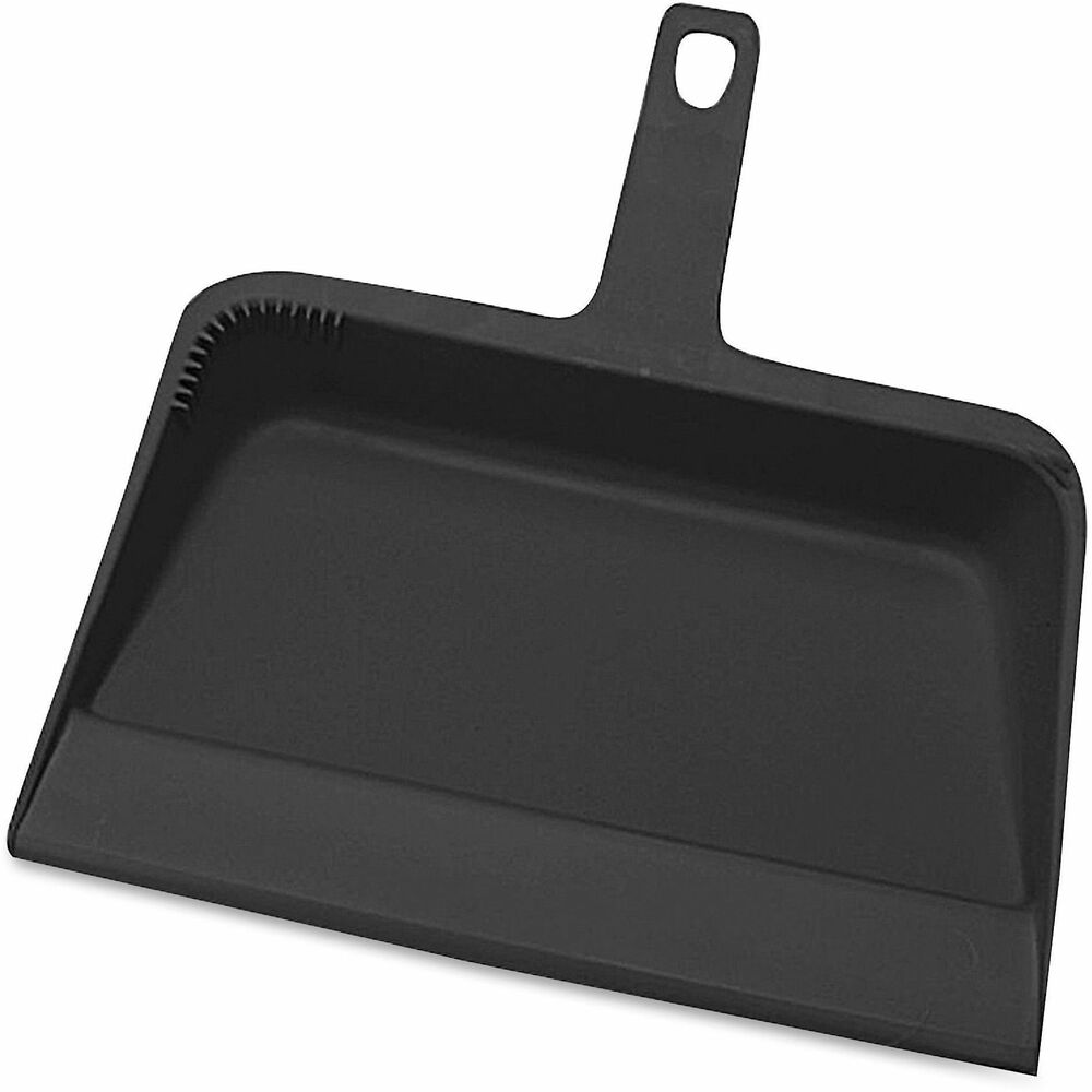 Image of Genuine Joe Dust Pan, Heavy-Duty Plastic, 12", Black