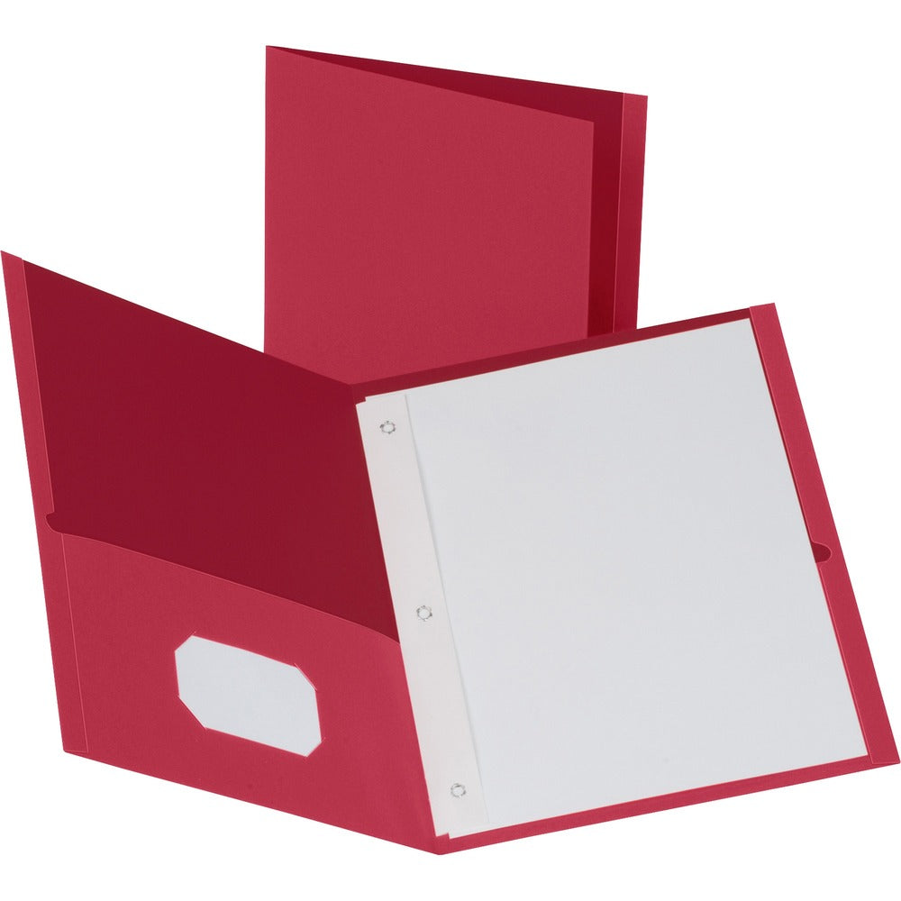 Image of Business Source 2-Pocket Folders, 100 Sh Cap, Ltr, 9-1/2"x11", 25/BX, RD