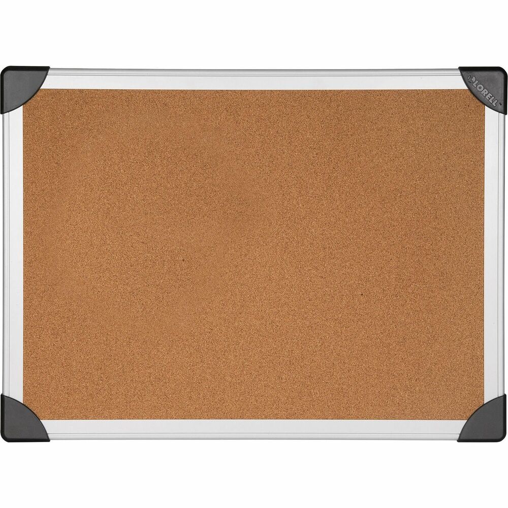 Image of Lorell Cork Board, 4'x3', Aluminum, Silver/Brown