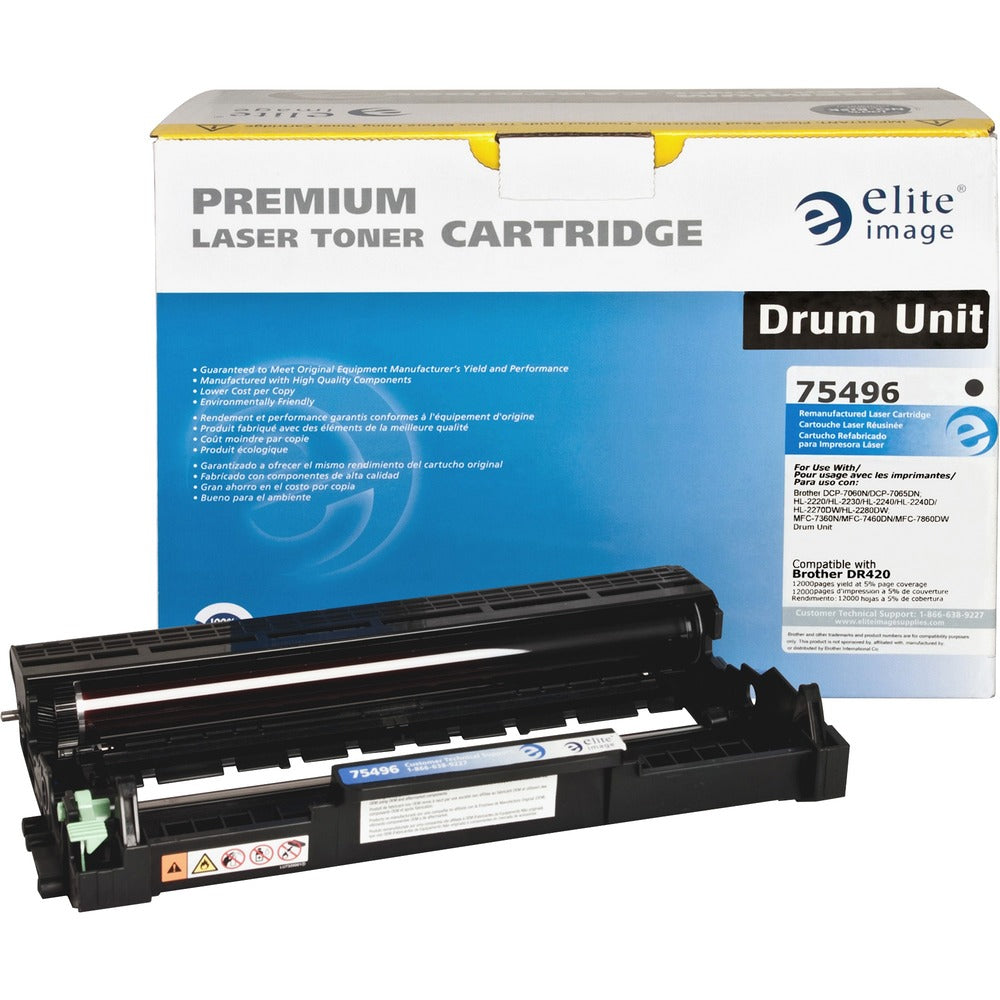 Image of Elite Image Replacement Drum, f/BRTDR420,12,000 Page Yield, Black