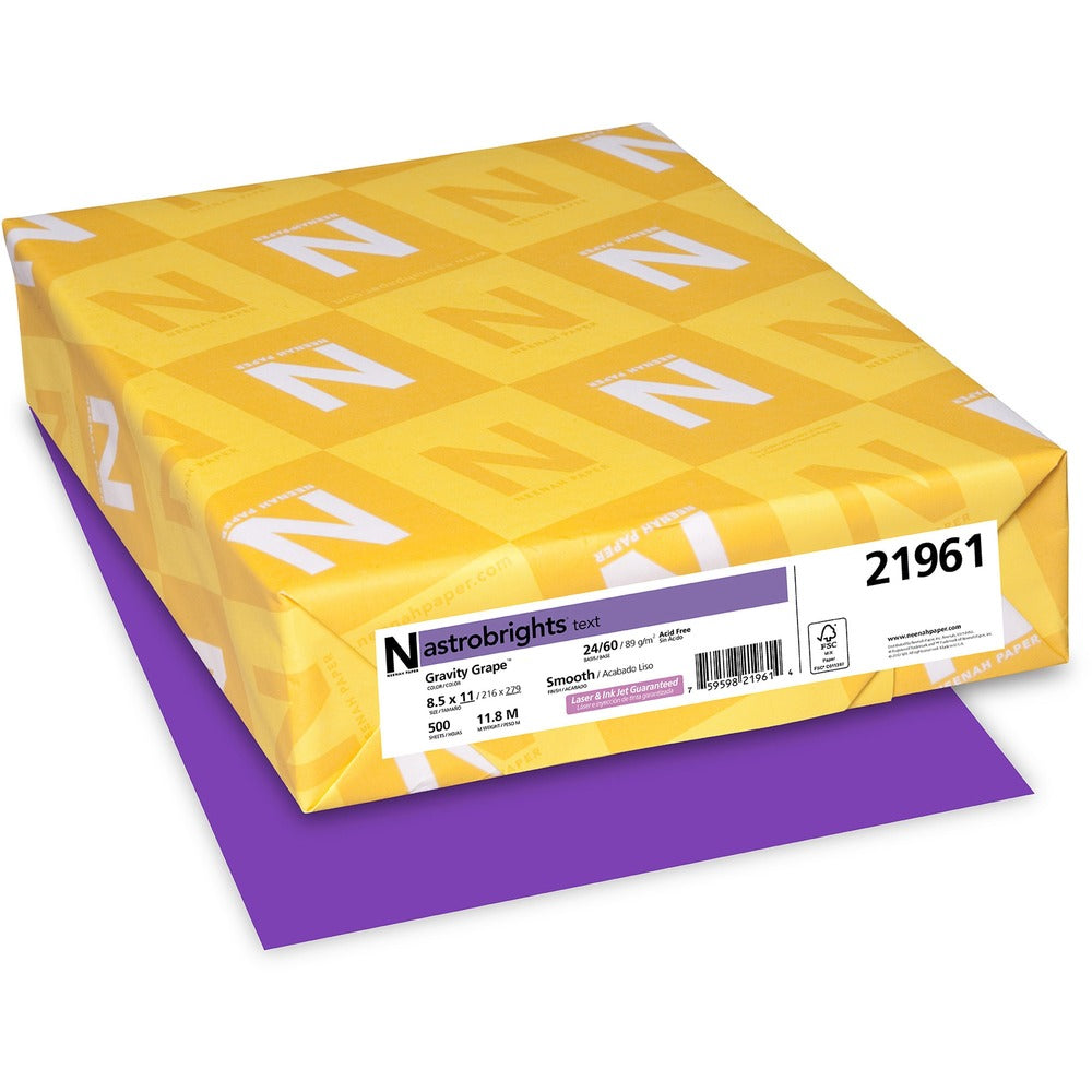 Image of Wausau Papers Copy Paper,24 lb,8-1/2"x11",500 Sheets,Gravity Grape