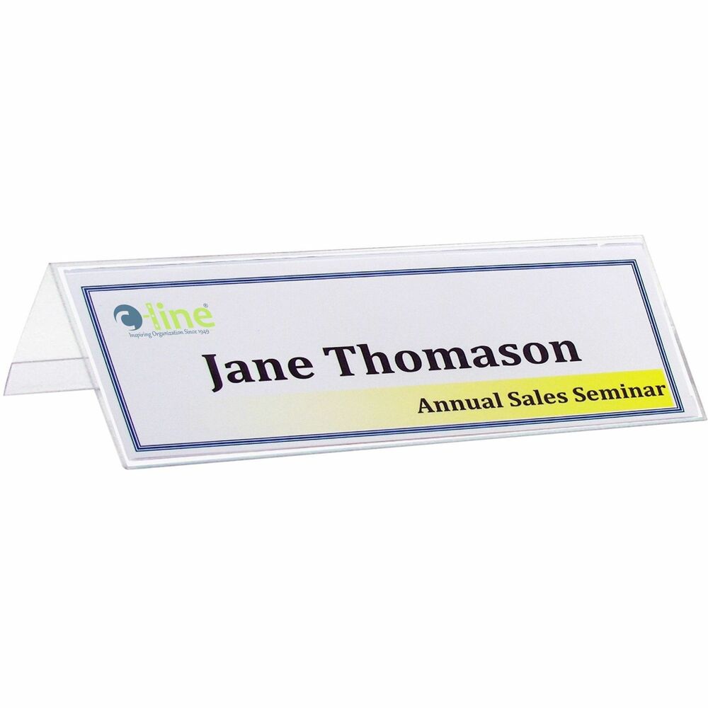 Image of C-Line Name Tents w/Holder,Inkjet/Laser,Plastic,8-1/2"x11",25/BX,CL