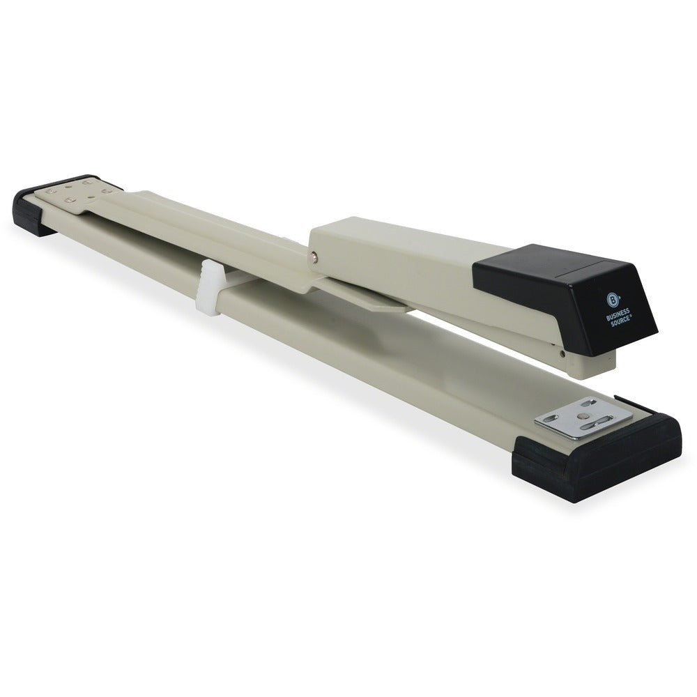 Image of Business Source Stapler, Long Reach, 20 Sht Cap, Putty/Gray/Black