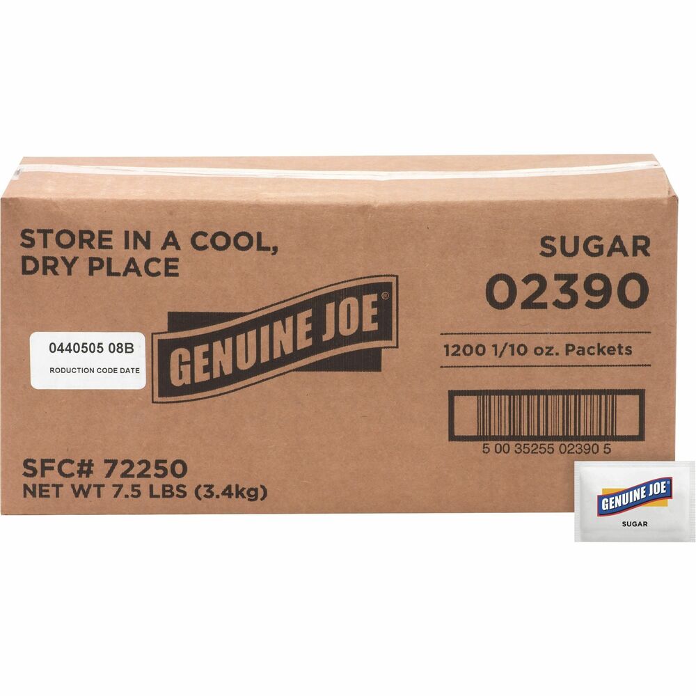 Image of Genuine Joe Sugar Packets, 2.8g, 1200/BX
