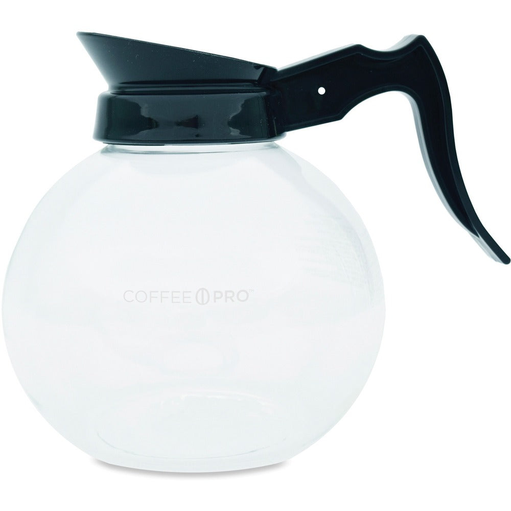 Image of Coffee Pro Glass Decanter, Regular, 12 Cup, 8"x10"x10", Black Handle