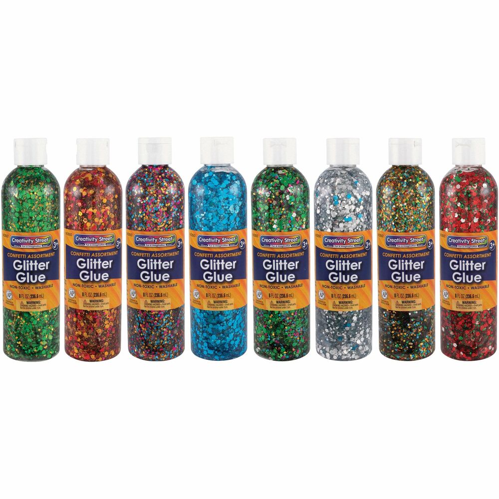 Image of Pacon Glitter Chip Glue, 8oz, 8/BX, Assorted
