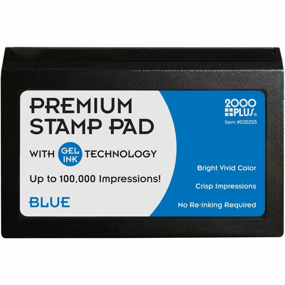 Image of Consolidated Stamp Mfg.,Co. Microgel Stamp Pad, f/2000 Plus Stamps,4-1/4"x3-2/4",Blue