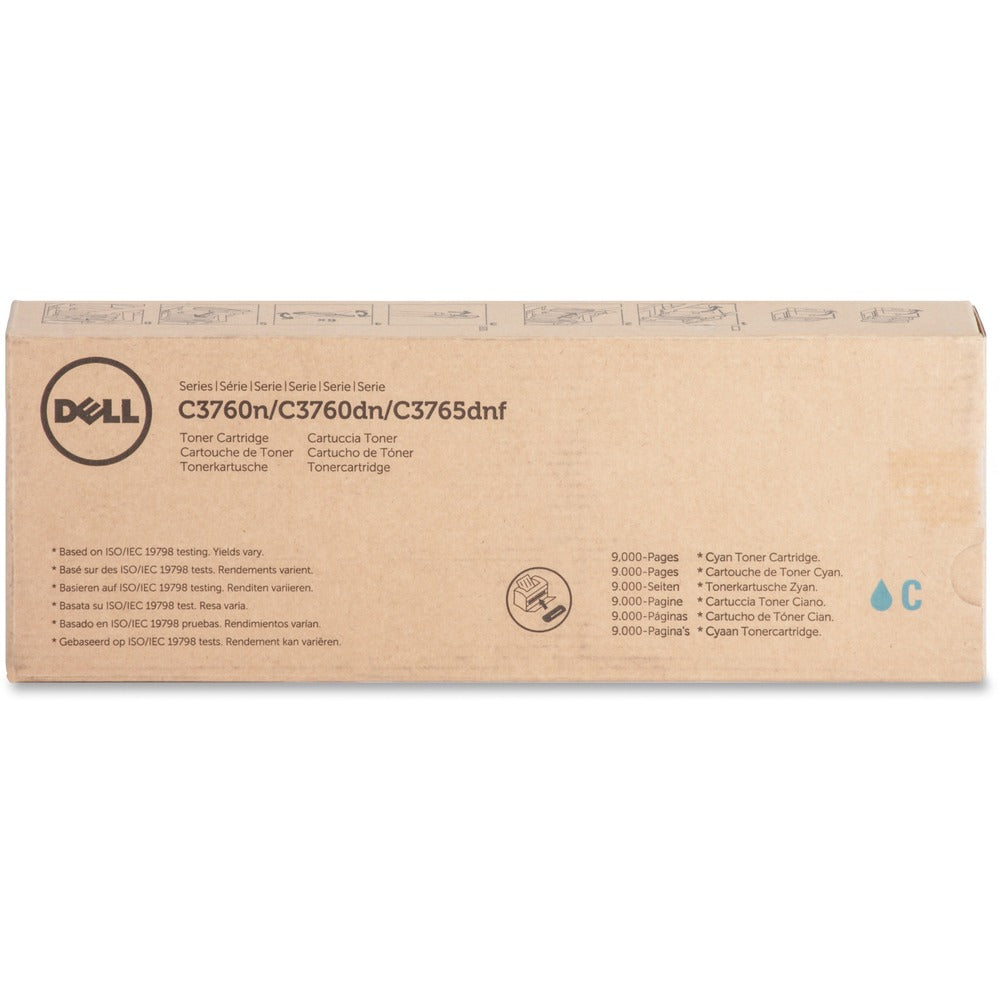 Image of Dell Computer Toner Cartridge, f/C3760/3765, 9000 Page Extra High Yld, CYN