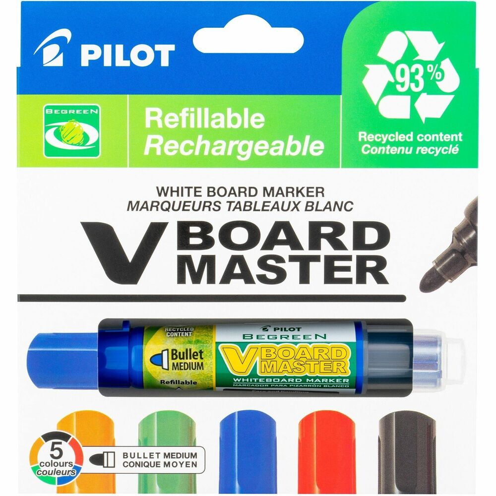 Image of Pilot Dry-erase Markers, Refillable, Medium Bullet Point, 5/PK,Ast