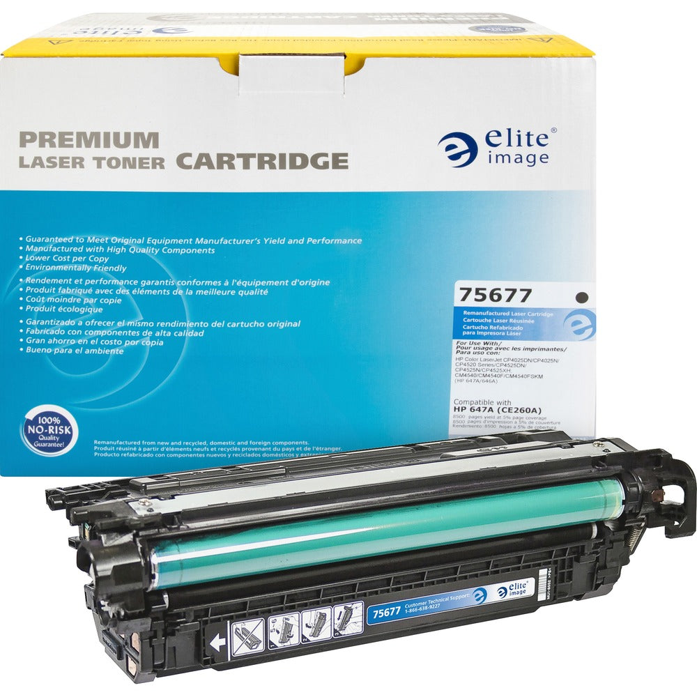 Image of Elite Image Toner Cartridge, r/ HPCE260A, 8,500 Page Yield, Black