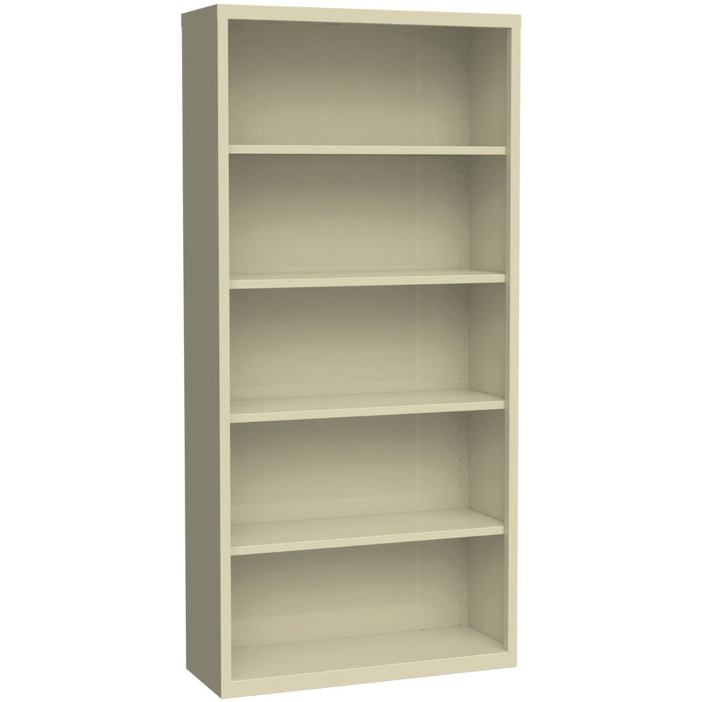 Image of Lorell Bookcase, Steel, 5-Shelf, 34-1/2"x13"x72", Putty