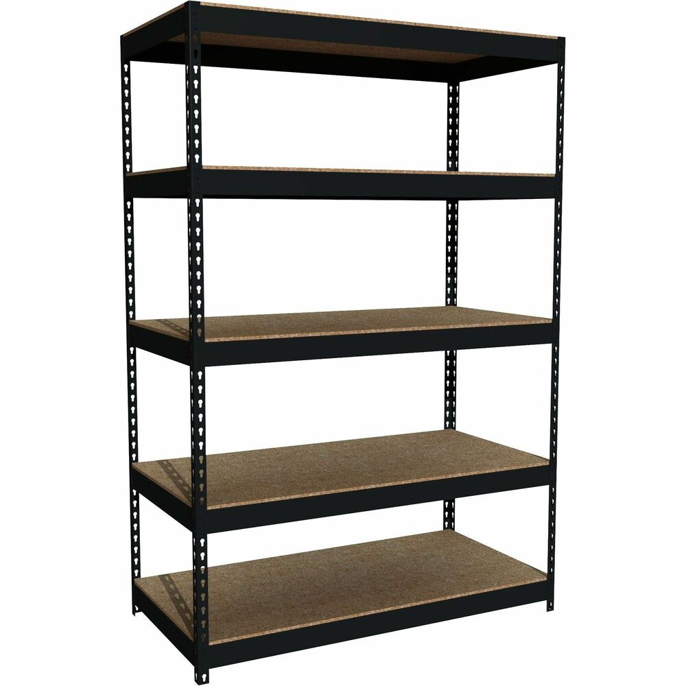 Image of Lorell Shelving, Riveted Steel, 3800 lb Cap, 48"x24"x72", Black