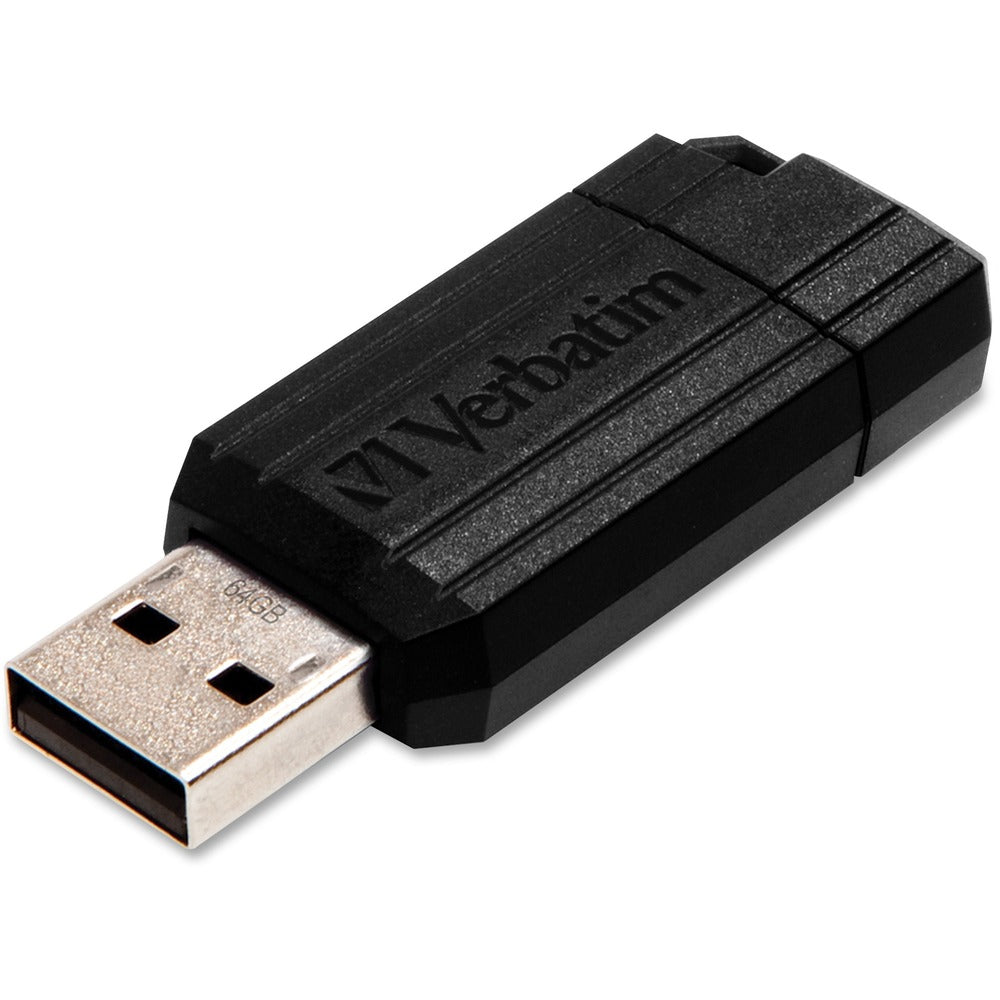 Image of Verbatim USB 2.0 Drive, Push-Pull Slide, 64GB, Black