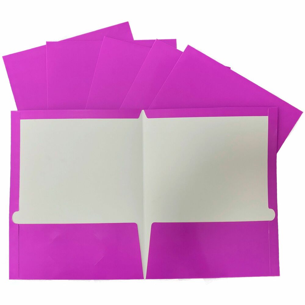 Image of Business Source Two Pocket Folder, Ltr, 2-Pkts, 100 Shts, 25/BX, PE