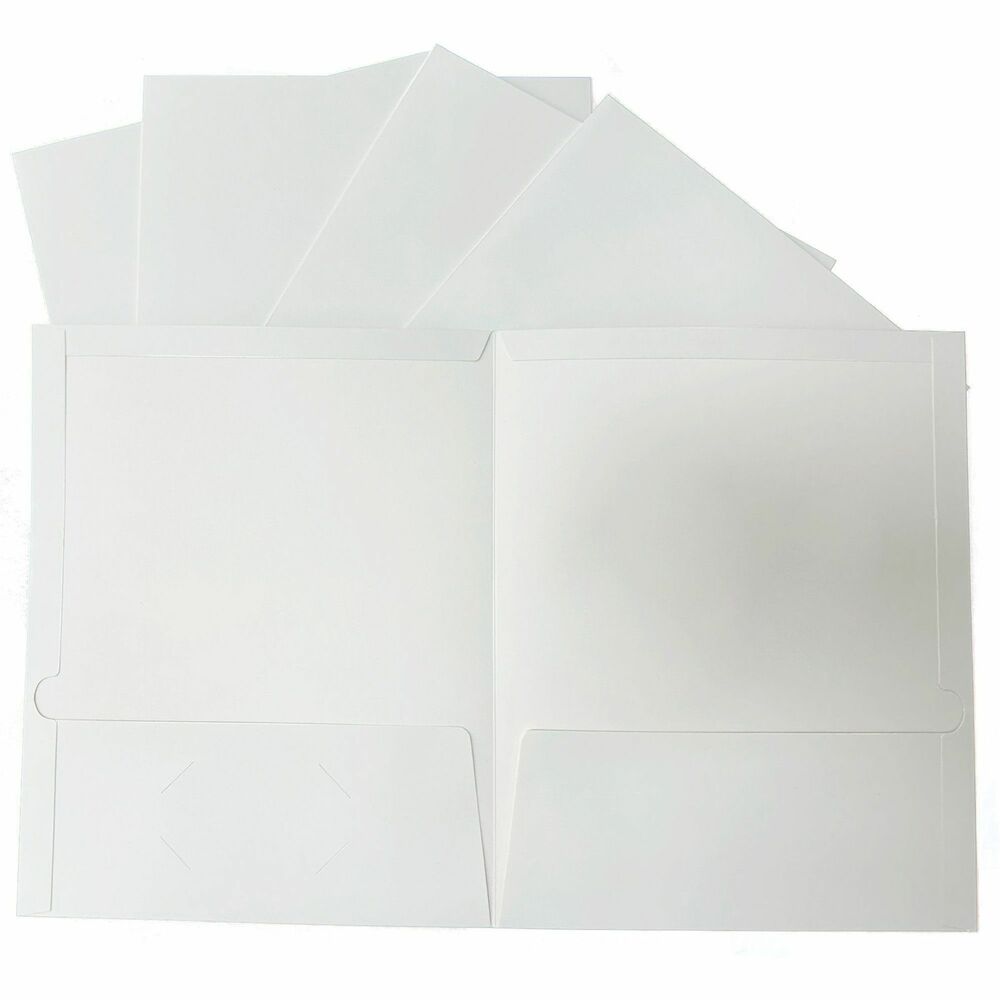 Image of Business Source Two Pocket Folder, Ltr, 2-Pkts, 100 Shts, 25/BX, WE
