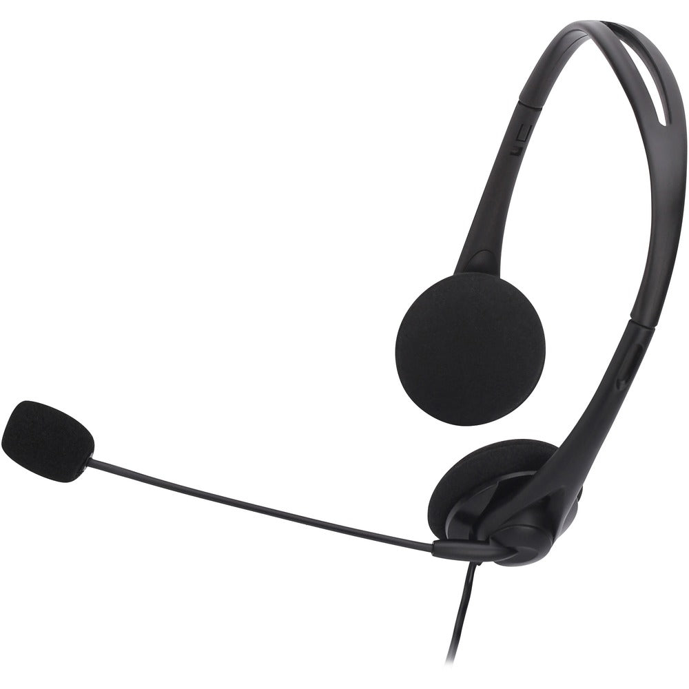 Image of Compucessory Stereo Headphones, w/Microphone, 71" Cord, BK