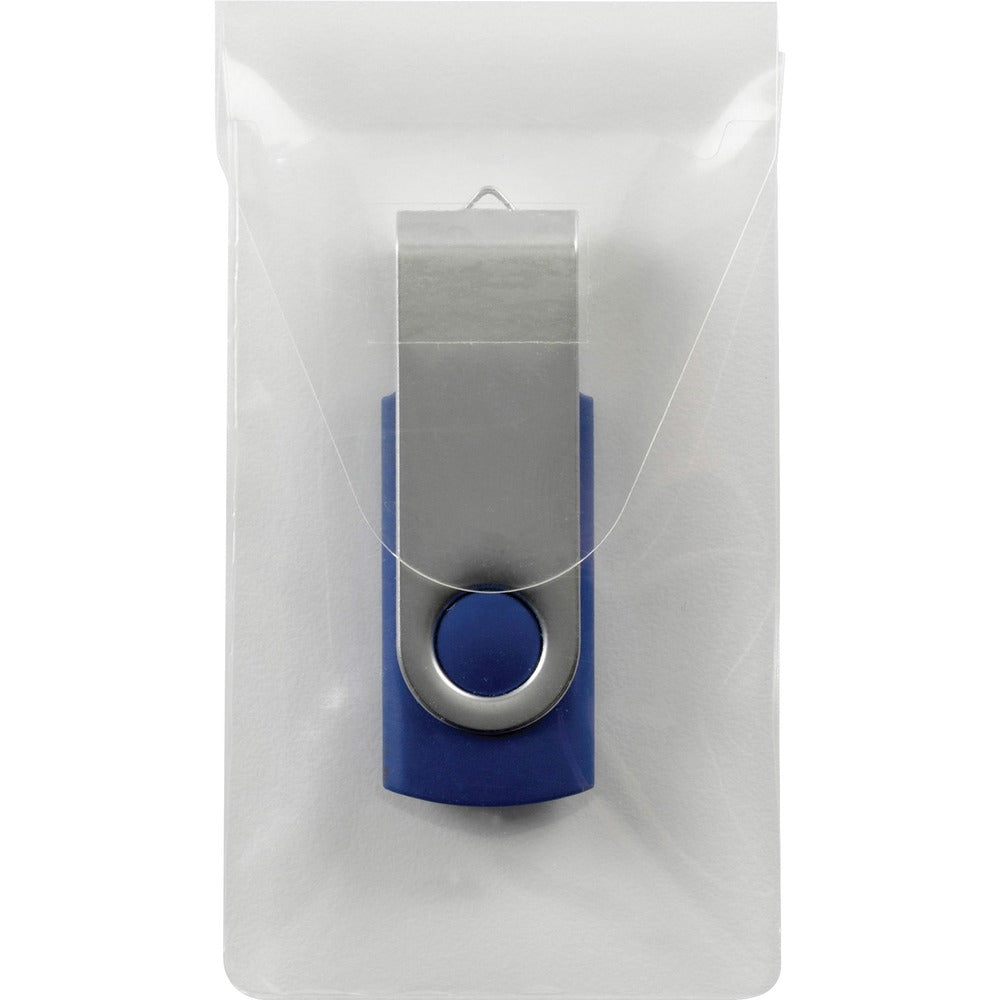 Image of Smead Pocket f/USB Drive,Poly,Self-Adhesive,2"x3-9/16",6/PK,CL