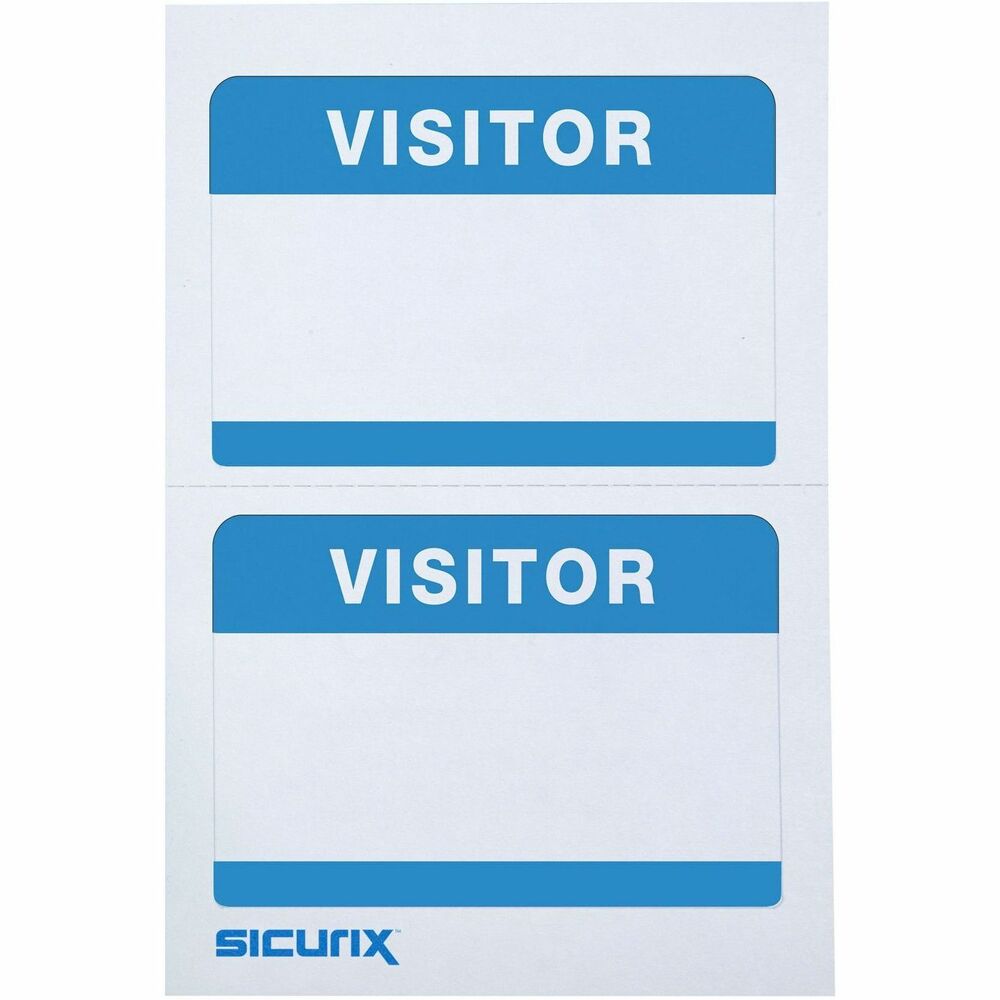 Image of Baumgartens Visitor Badge, 100/BX, White/Blue