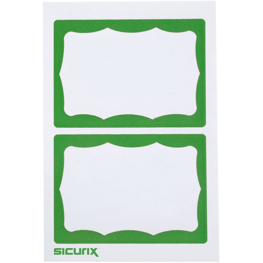 Image of Baumgartens Visitor Badges, Green Border, 3-1/2"x2-1/4", 100/BX, WE/GN