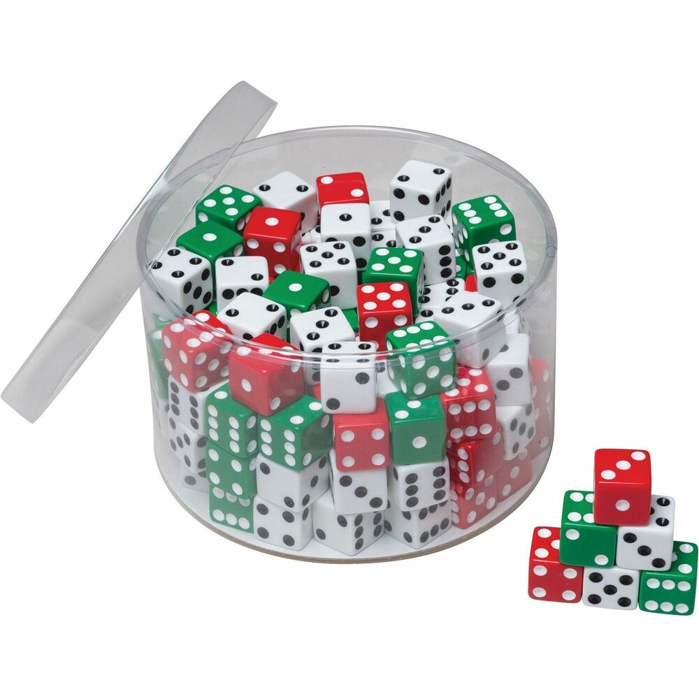 Image of Pacon Dice, w/Plastic Container, 5/8", 144/PK, Assorted
