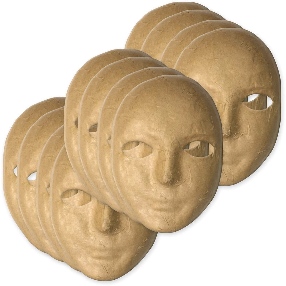 Image of Pacon Paper Mache Mask, 8"x5-1/4", 12/Set, Natural