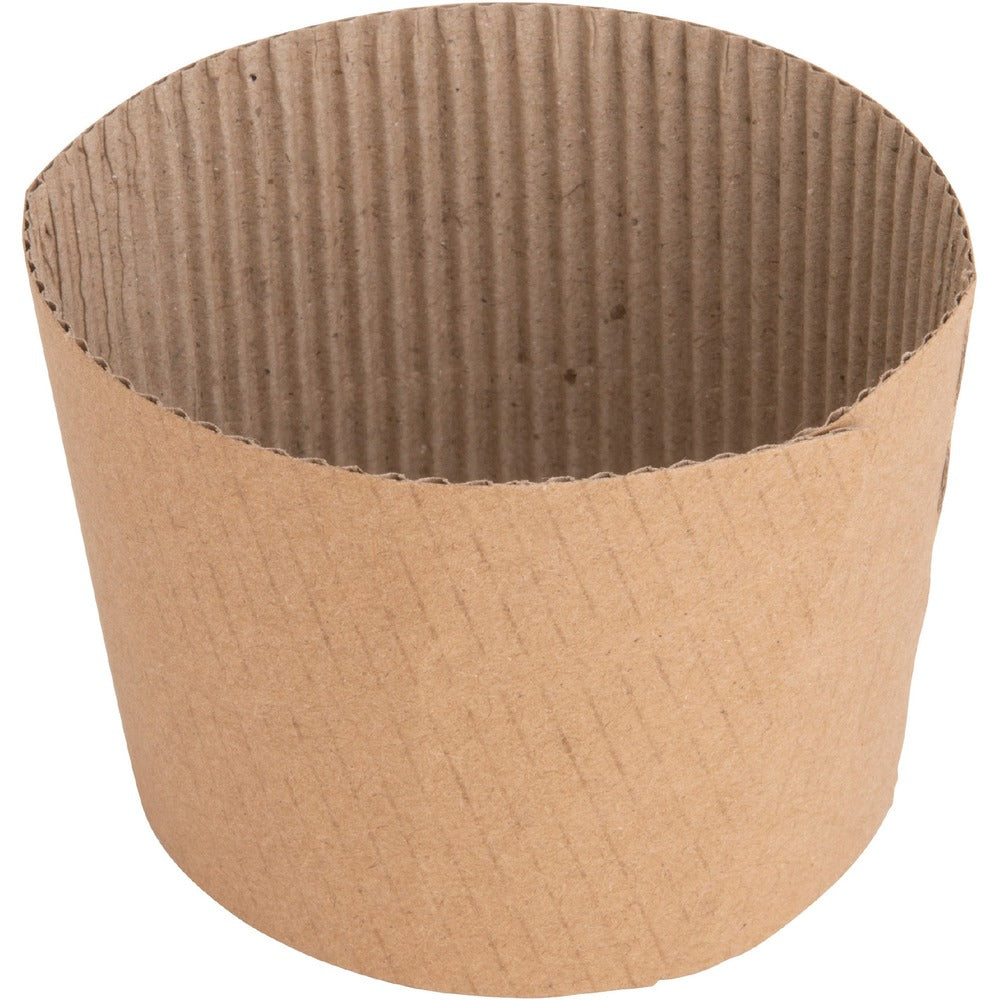 Image of Genuine Joe Cup Sleeves, 10-16oz., Corrugated, 50/PK, Brown